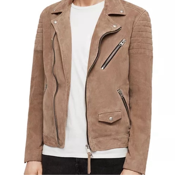 FLASH SALE 💋 • NWOT ALLSAINTS • Men’s Leo Suede Biker Jacket
